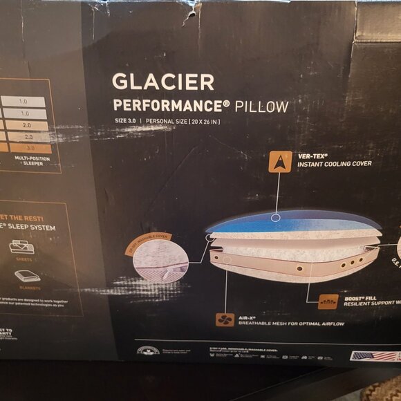 COPY - Bedgear Glacier Performance Cooling Pillow - Supportive Pillow for Warm … - Picture 2 of 7